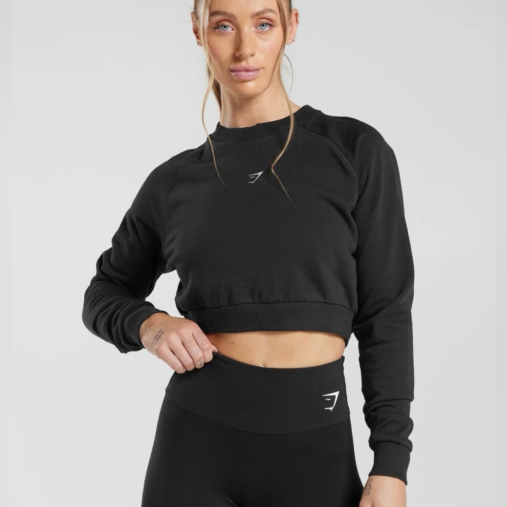 Gymshark Black Women's Cropped Sweatshirt